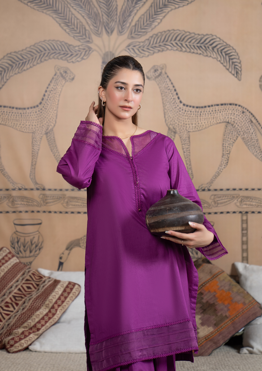 2pc Cotton Lawn Deep Purple ROZ-R26-0011