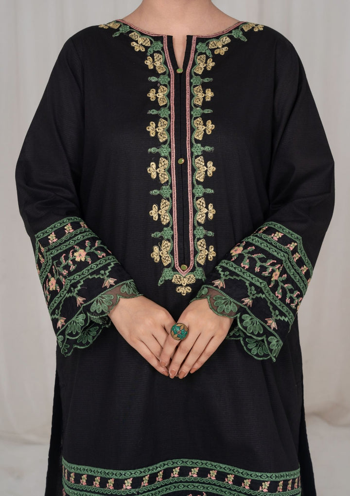 3Pc Black Embroidered Lawn with Chiffon Dupatta RIW-R26-0001