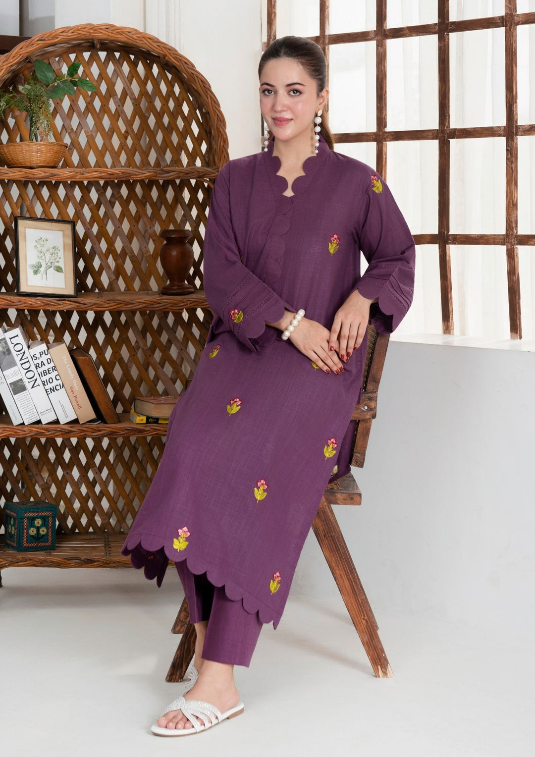 2pc Multi Embroidered Khaddar AML-W25-0008