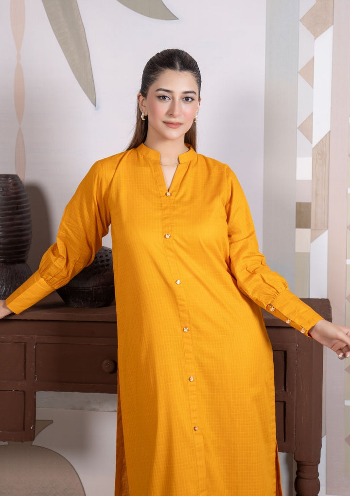 2Pc Cotton Lawn Mustard ROZ-R26-0003