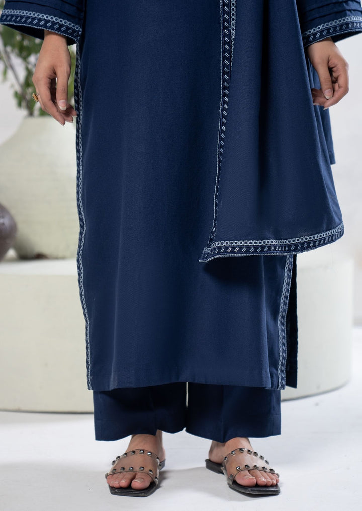 3Pc Embroidered Alpine Karandi Navy SAY-W26-0008