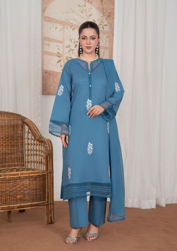 3Pc Embroidered Lawn Blue JASHAN-J26-0033