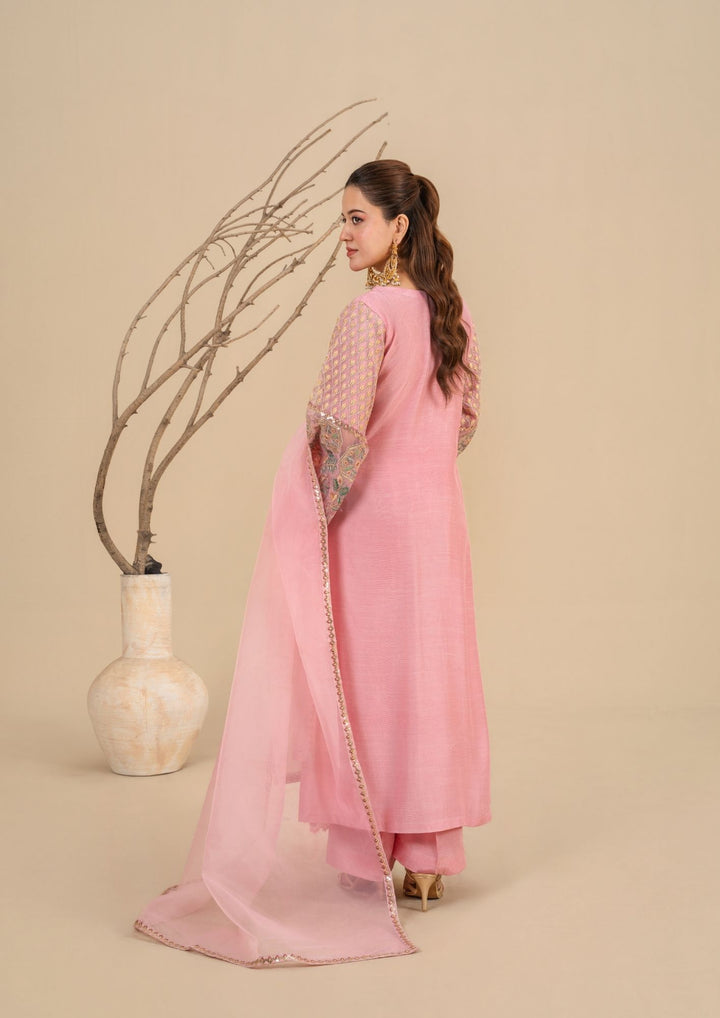 3Pc Embroidered Silk Viscose Blush Pink JASHAN-J26-0018