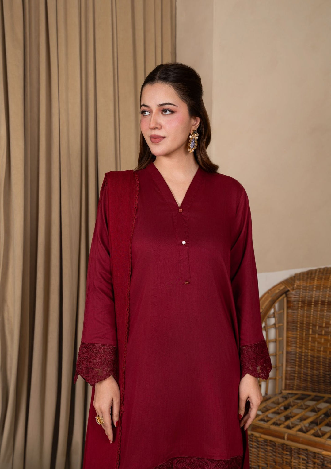 3Pc Embroidered Silk Viscose with Farshi Shalwar JASHAN-J26-0008