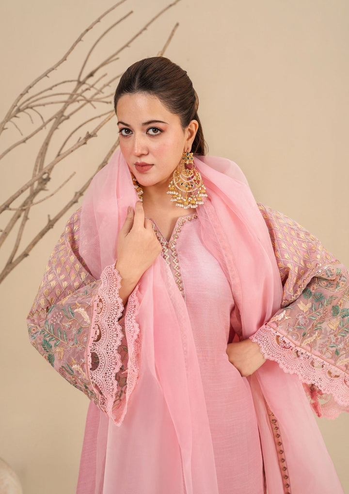 3Pc Embroidered Silk Viscose Blush Pink JASHAN-J26-0018