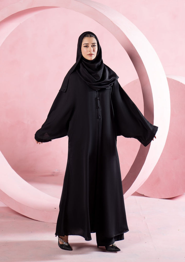 Noir Button Flow Abaya ABL-A26-0008