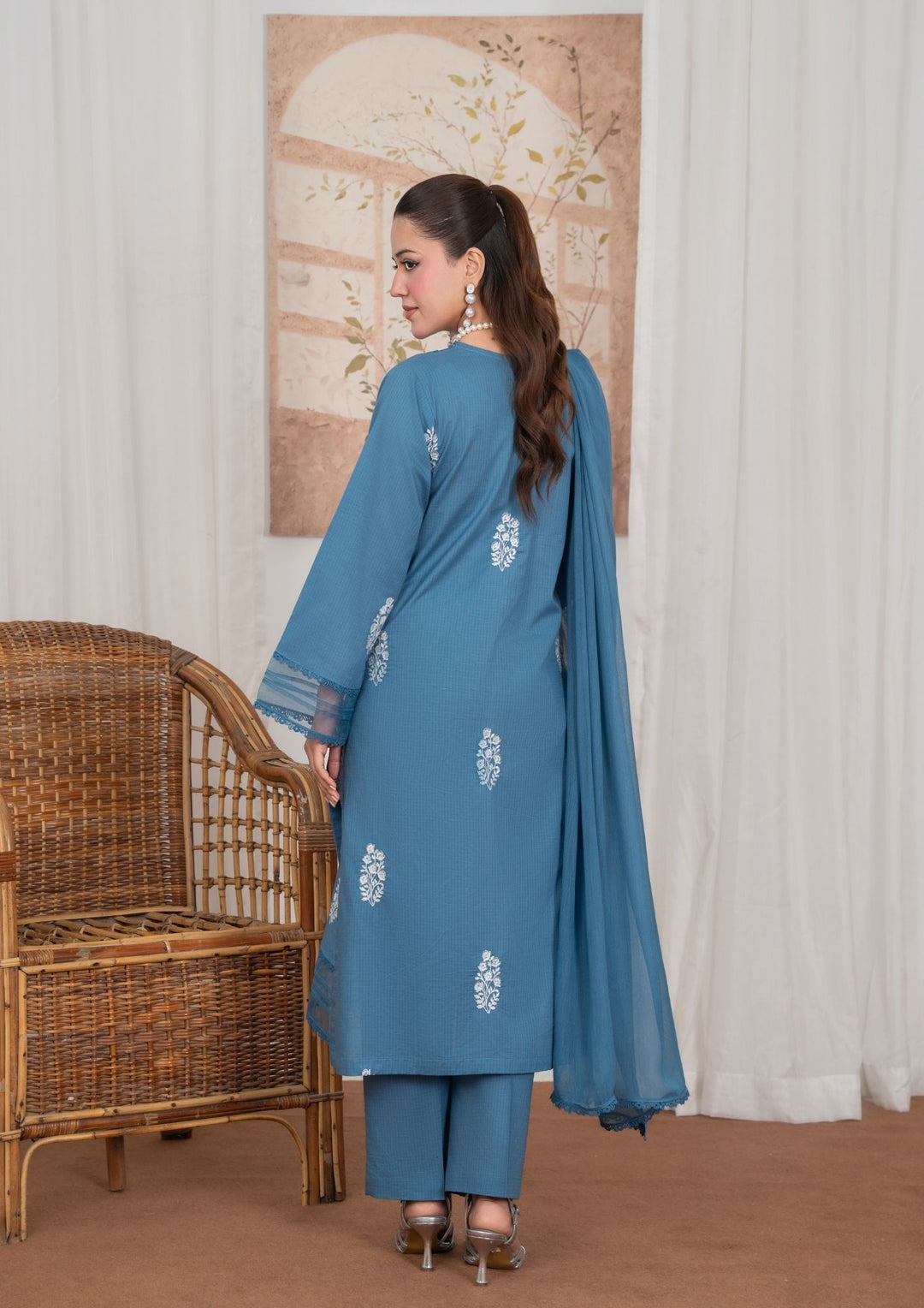 3Pc Embroidered Lawn Blue JASHAN-J26-0033