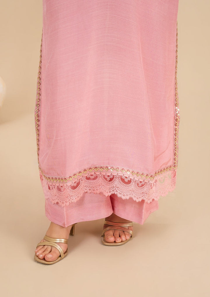 3Pc Embroidered Silk Viscose Blush Pink JASHAN-J26-0018