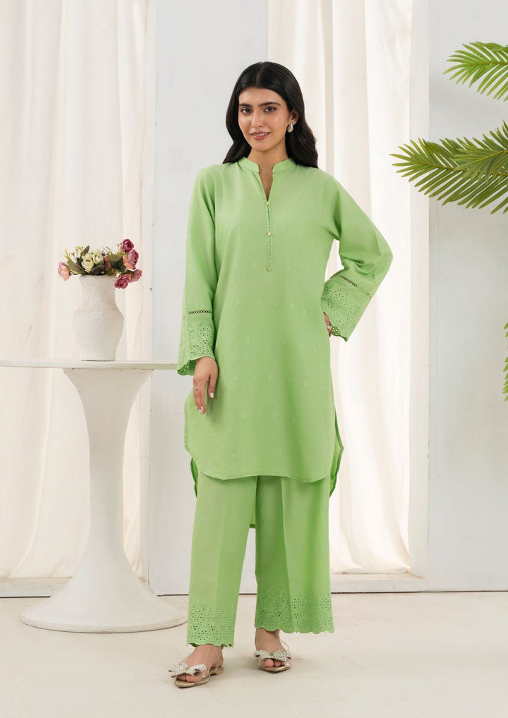 2pc Schiffli Embroidered Set Rozana-S25-0018
