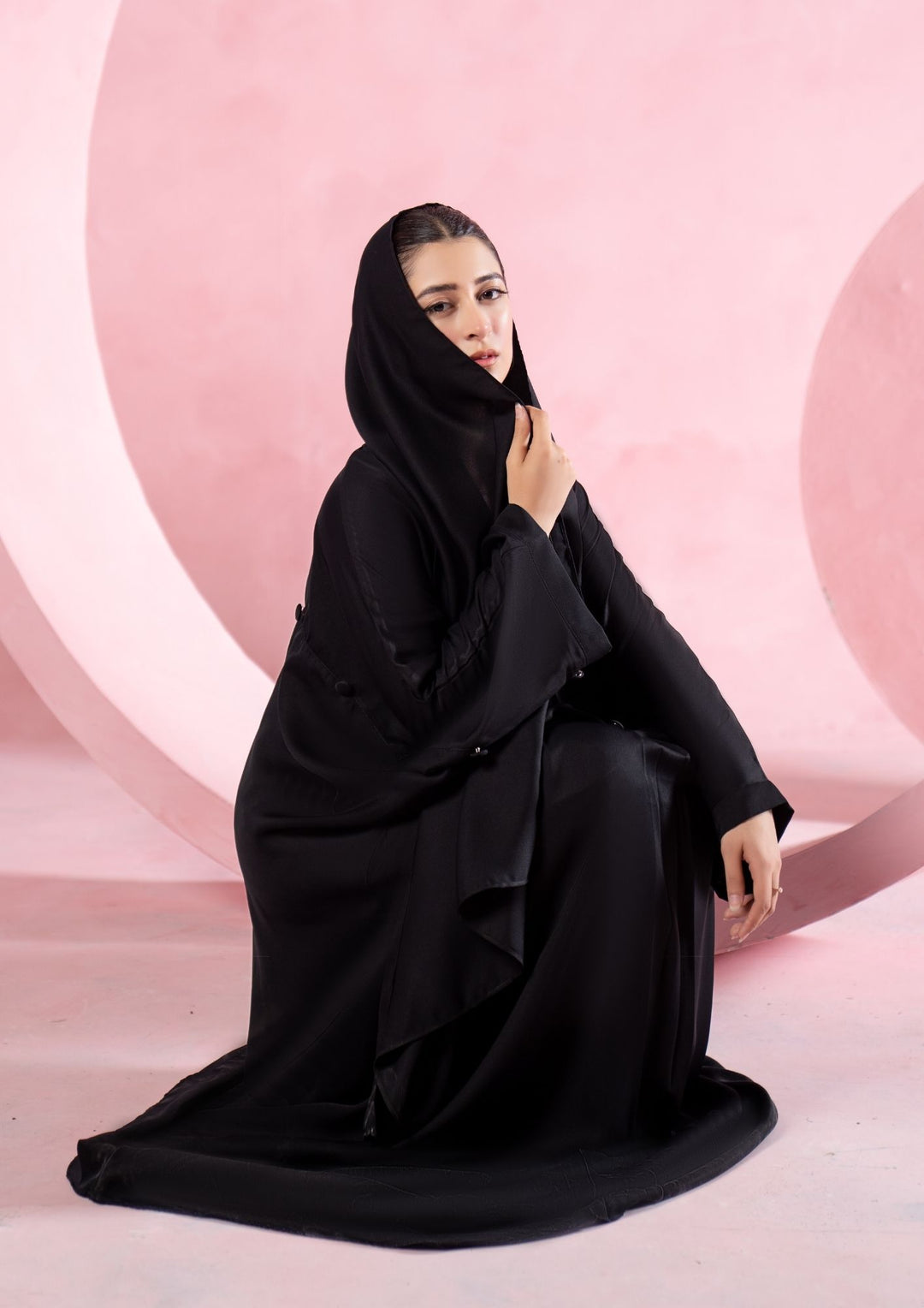 Noir Button Flow Abaya ABL-A26-0008
