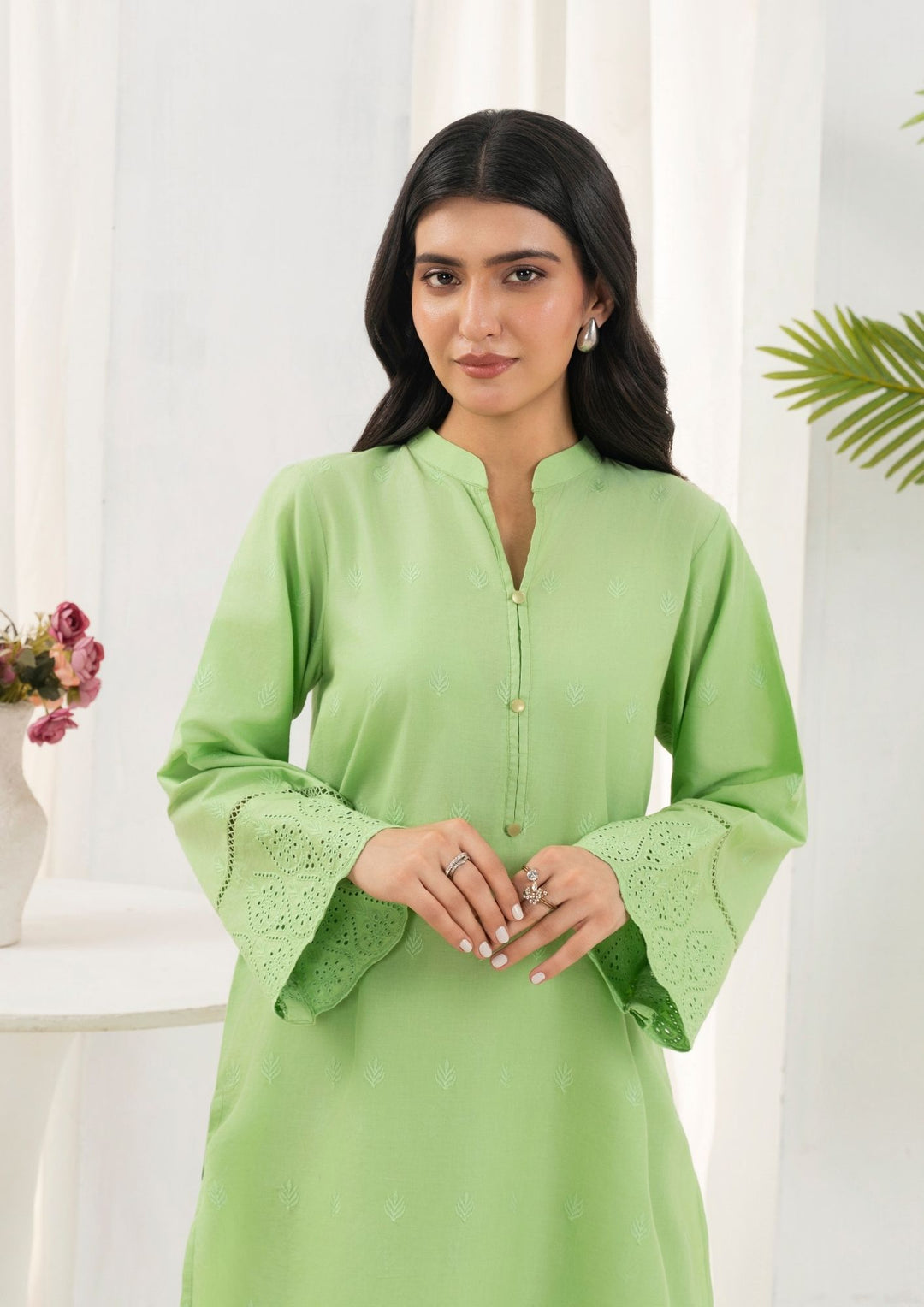 2pc Schiffli Embroidered Set Rozana-S25-0018