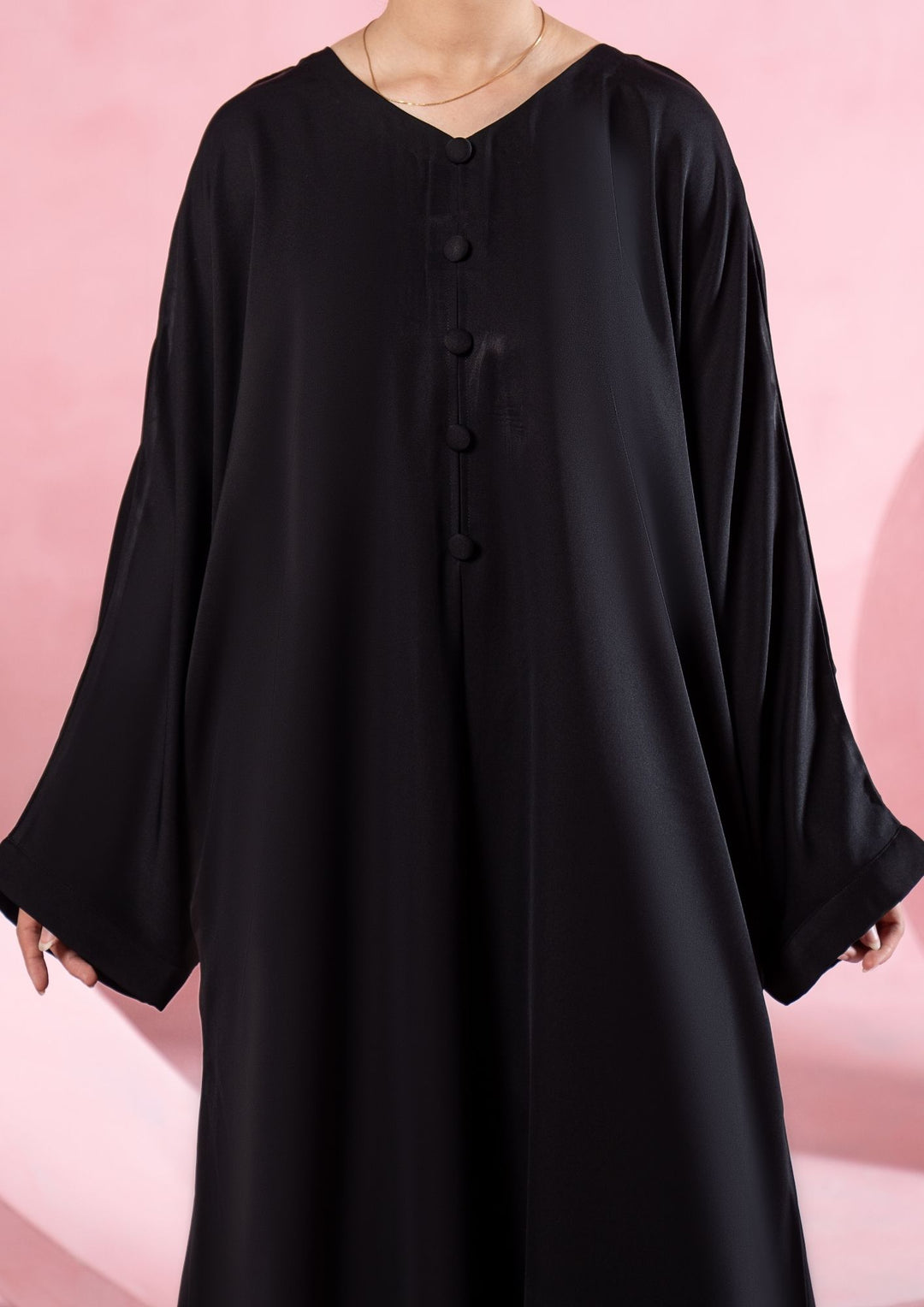 Noir Button Flow Abaya ABL-A26-0008