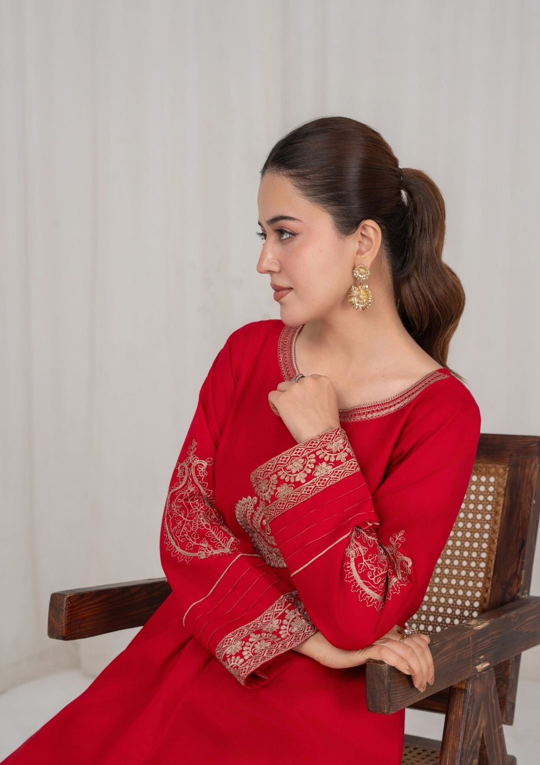 2Pc Red Embroidered Lawn RIW-R26-0009