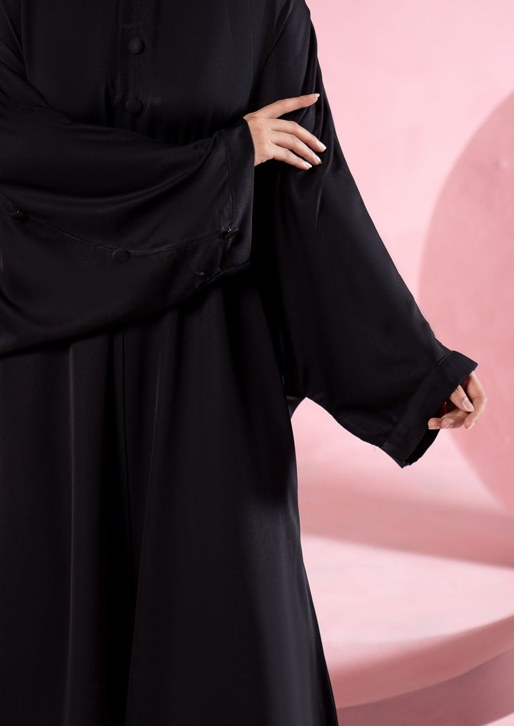Noir Button Flow Abaya ABL-A26-0008