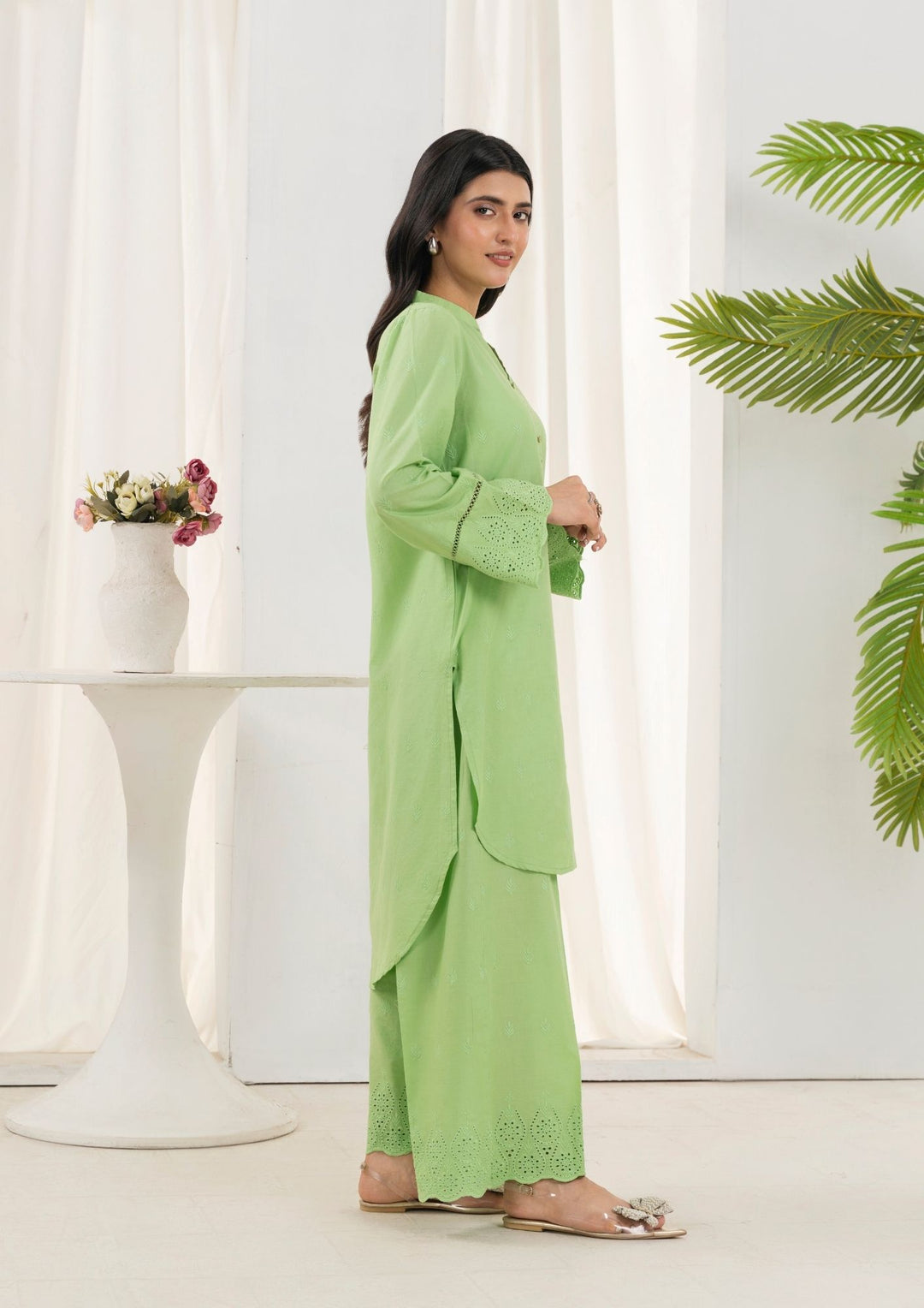 2pc Schiffli Embroidered Set Rozana-S25-0018