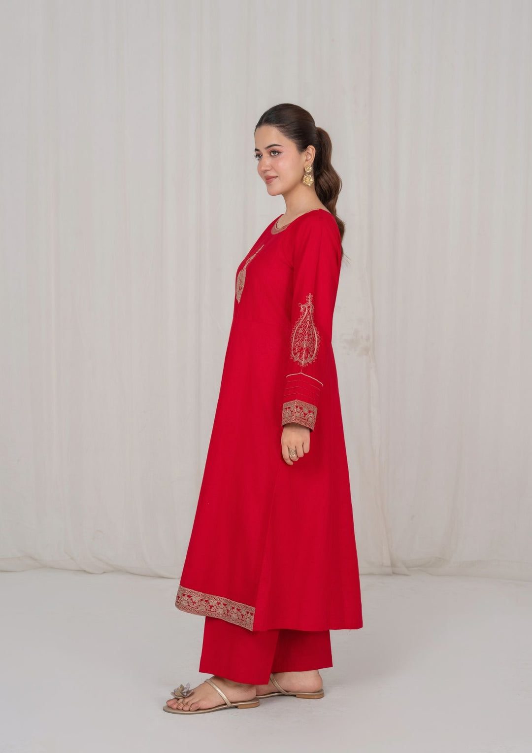 2Pc Red Embroidered Lawn RIW-R26-0009