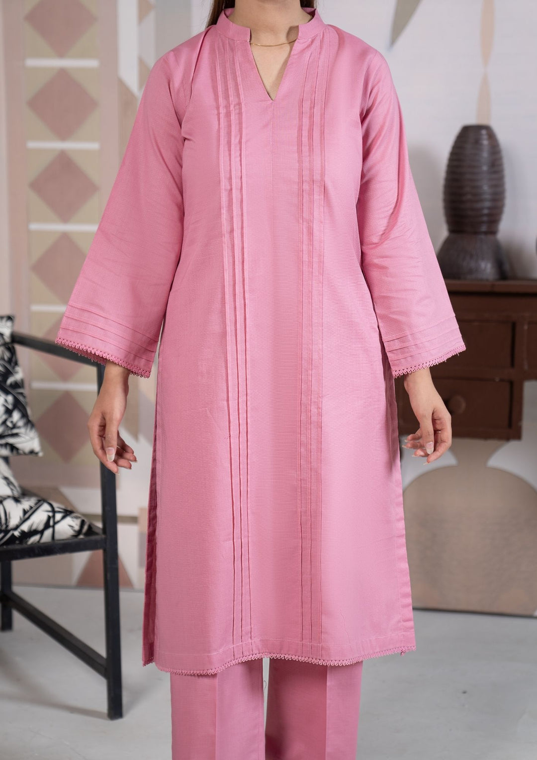2Pc Cotton Lawn Rose Pink ROZ-R26-0004