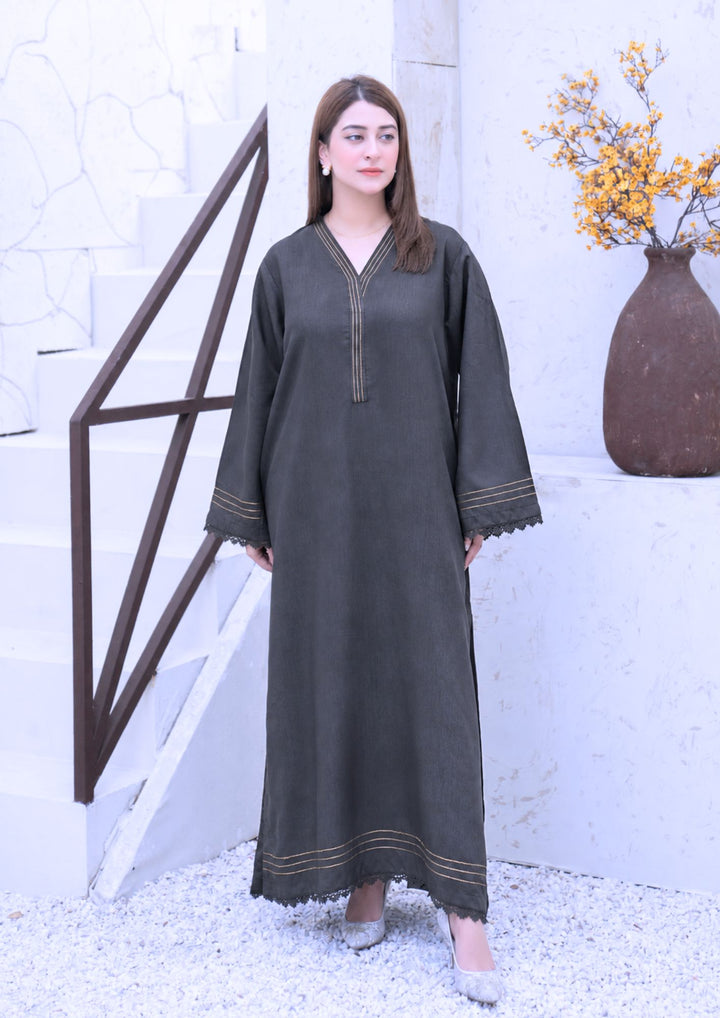 2Pc Silk Viscose Kaftan Grey JUPITER-S26-0014