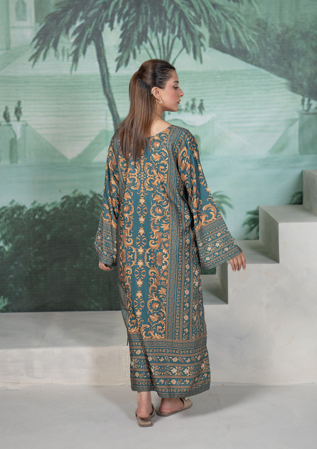 1Pc Digital Print Arabic Lawn Kaftan JUPITER-S26-0008