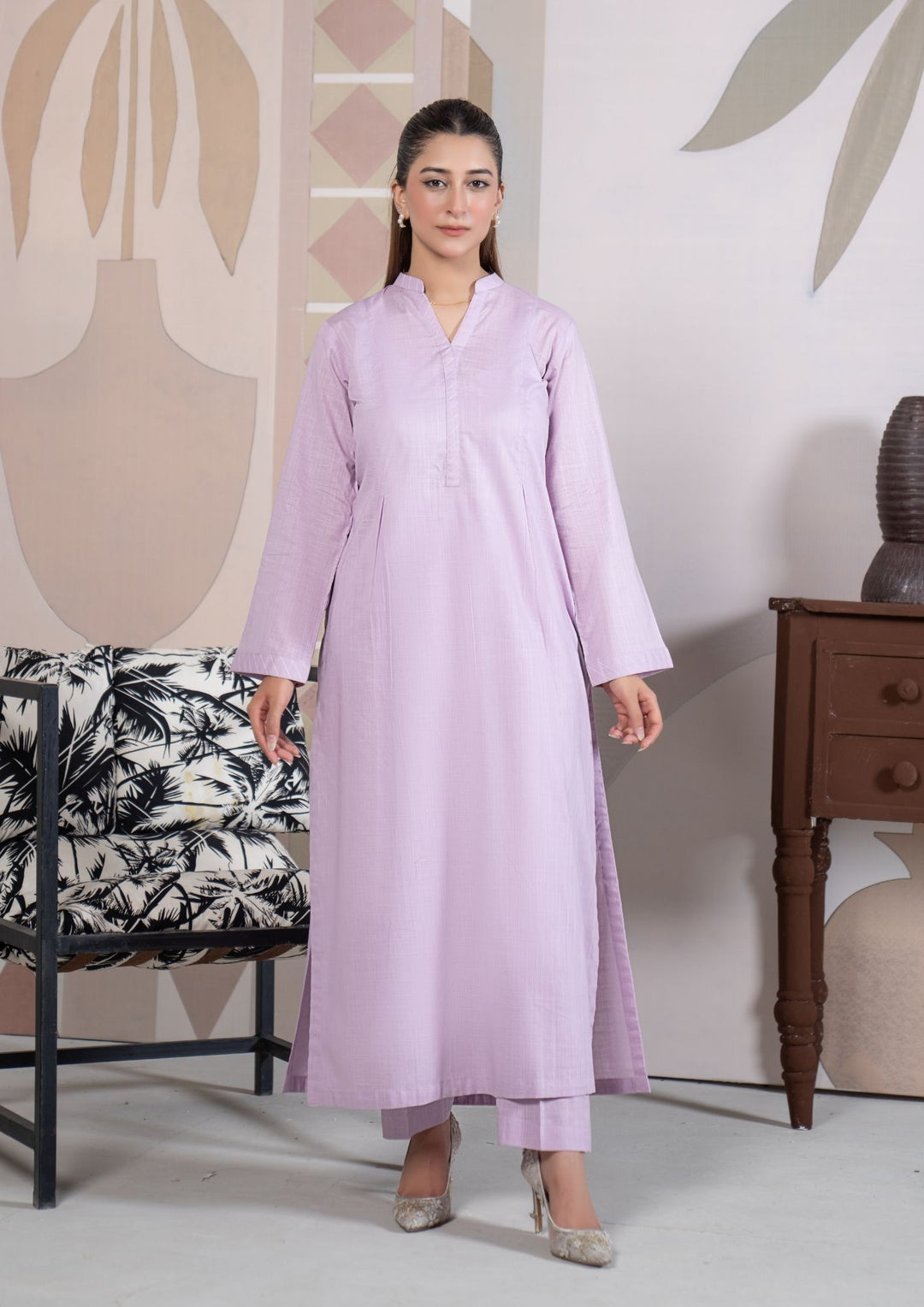 2Pc Cotton Lawn Lilac ROZ-R26-0002
