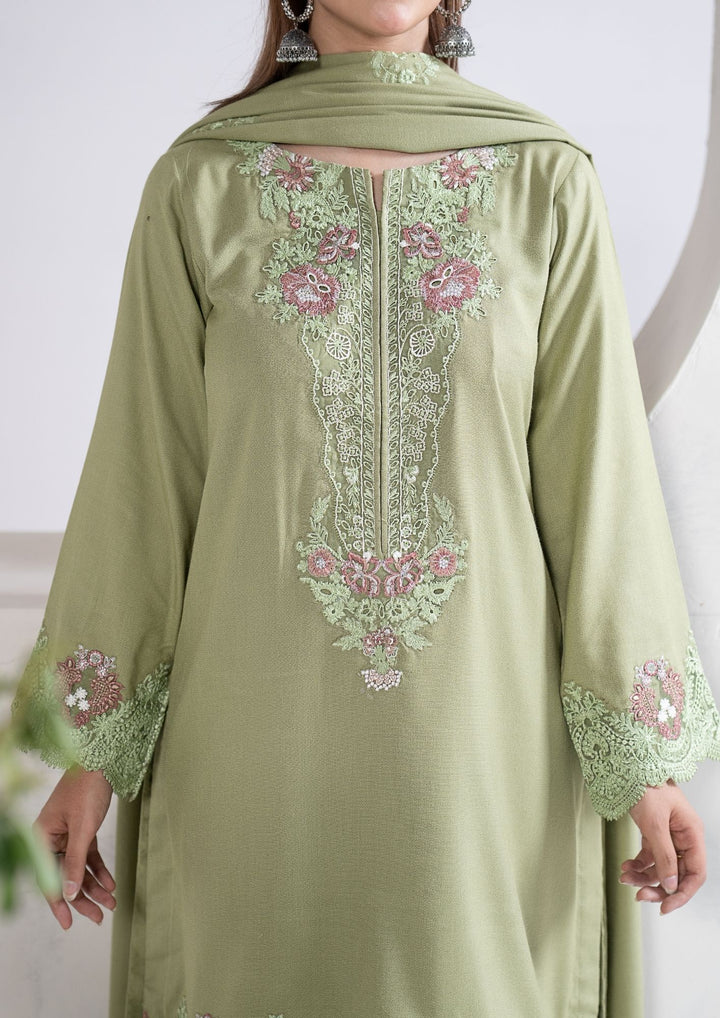 3Pc Embroidered Alpine Karandi Pistachio SAY-W26-0010