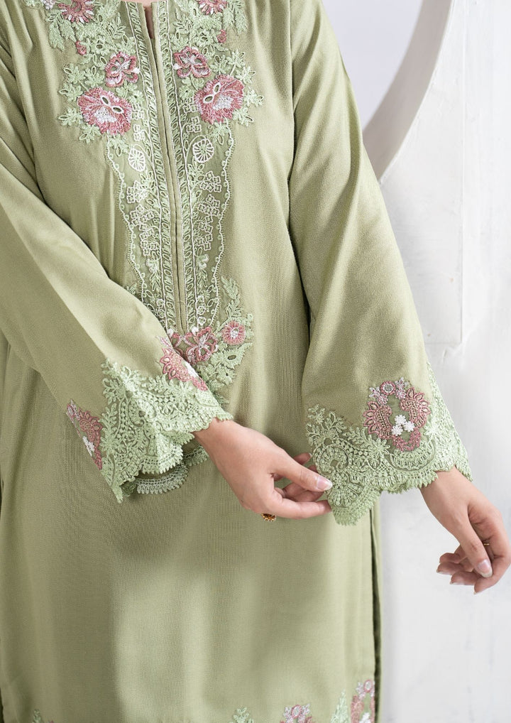 3Pc Embroidered Alpine Karandi Pistachio SAY-W26-0010