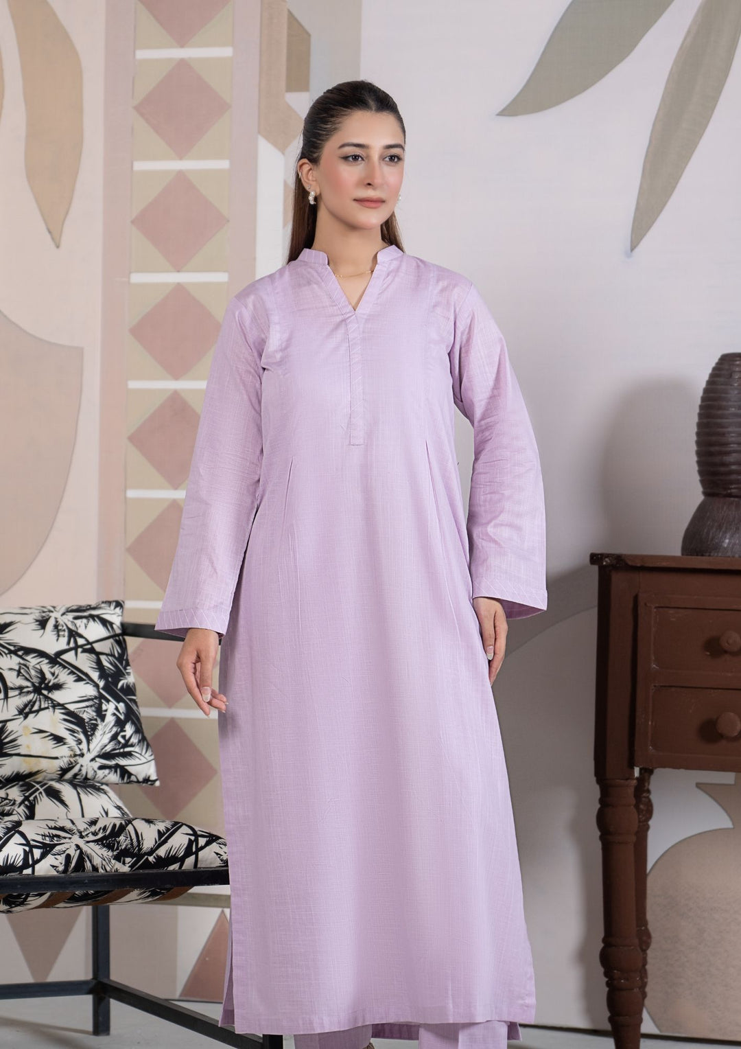 2Pc Cotton Lawn Lilac ROZ-R26-0002