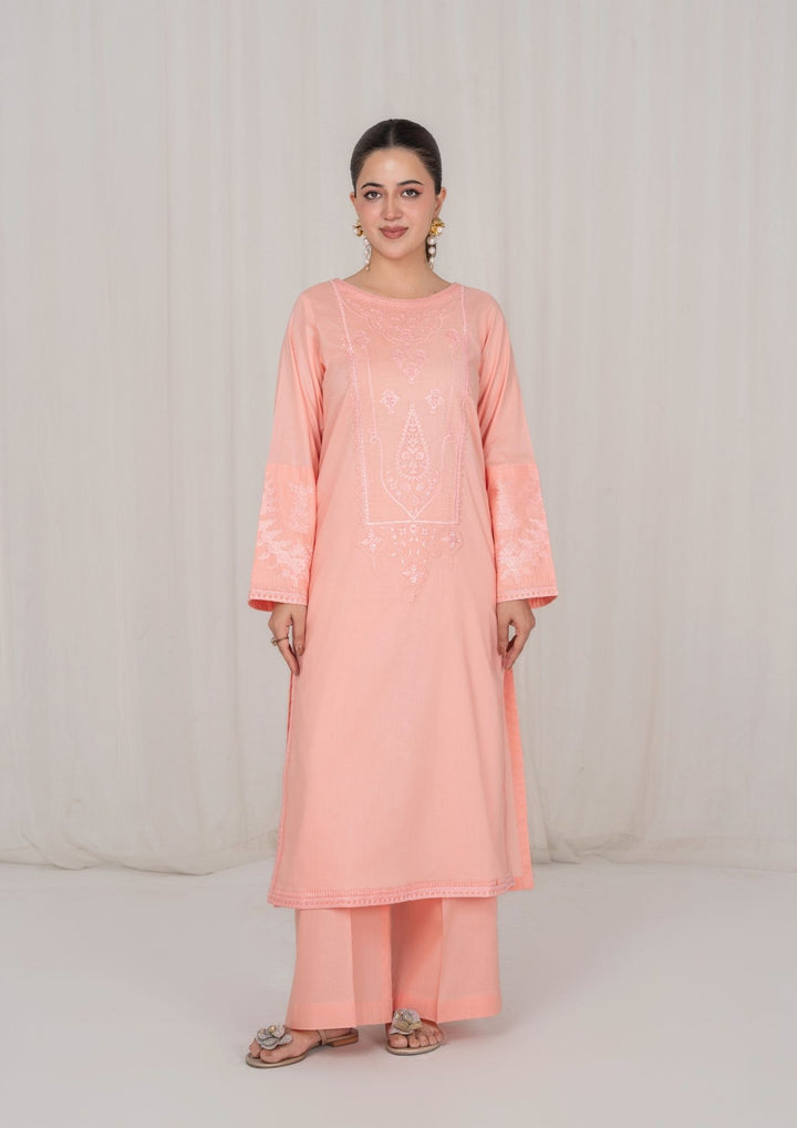 2Pc Peach Embroidered Lawn RIW-R26-0010
