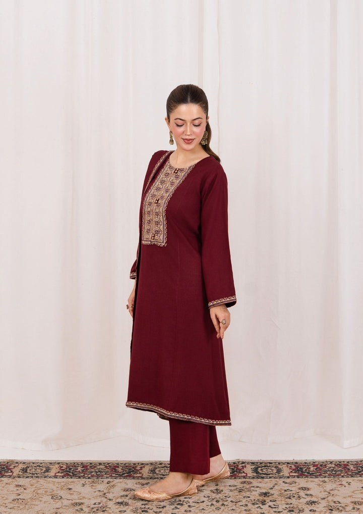 3pc Embroidered Alpine with Embroidered Border Shawl AML-W25-0026