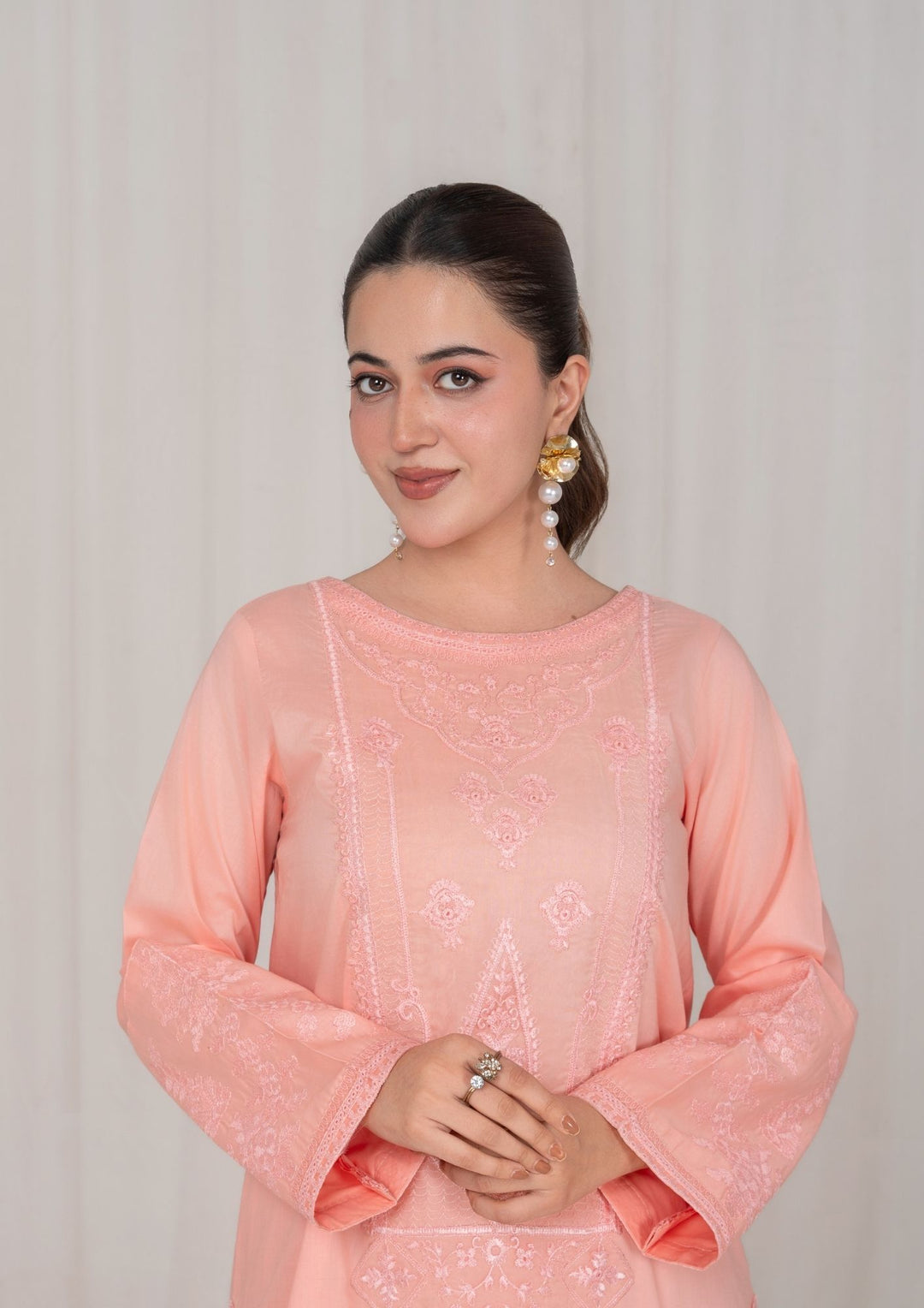 2Pc Peach Embroidered Lawn RIW-R26-0010