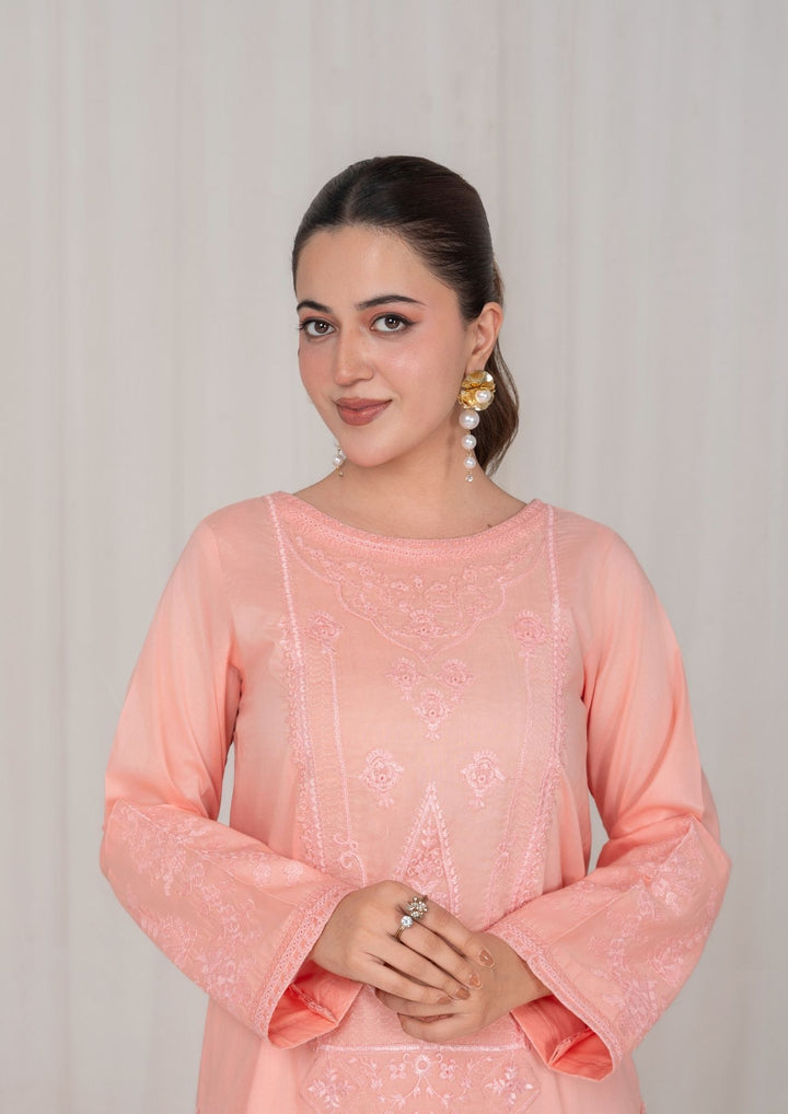 2Pc Peach Embroidered Lawn RIW-R26-0010