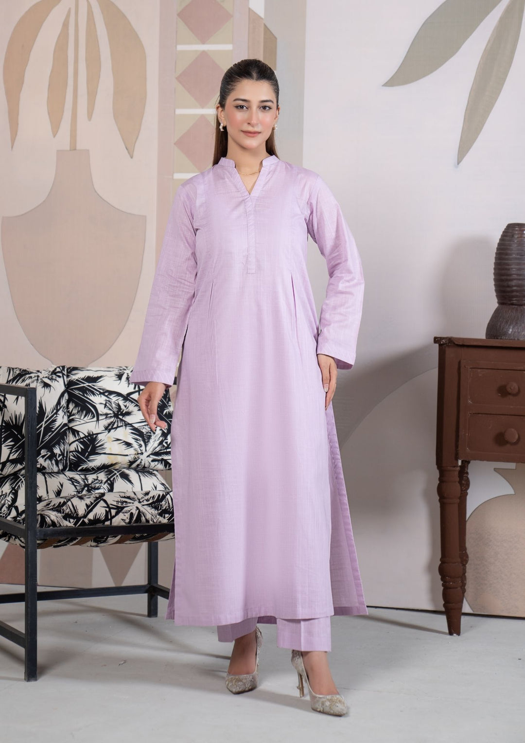 2Pc Cotton Lawn Lilac ROZ-R26-0002