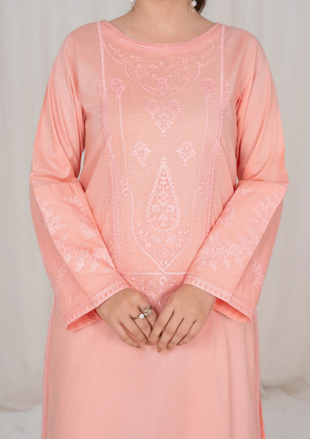 2Pc Peach Embroidered Lawn RIW-R26-0010