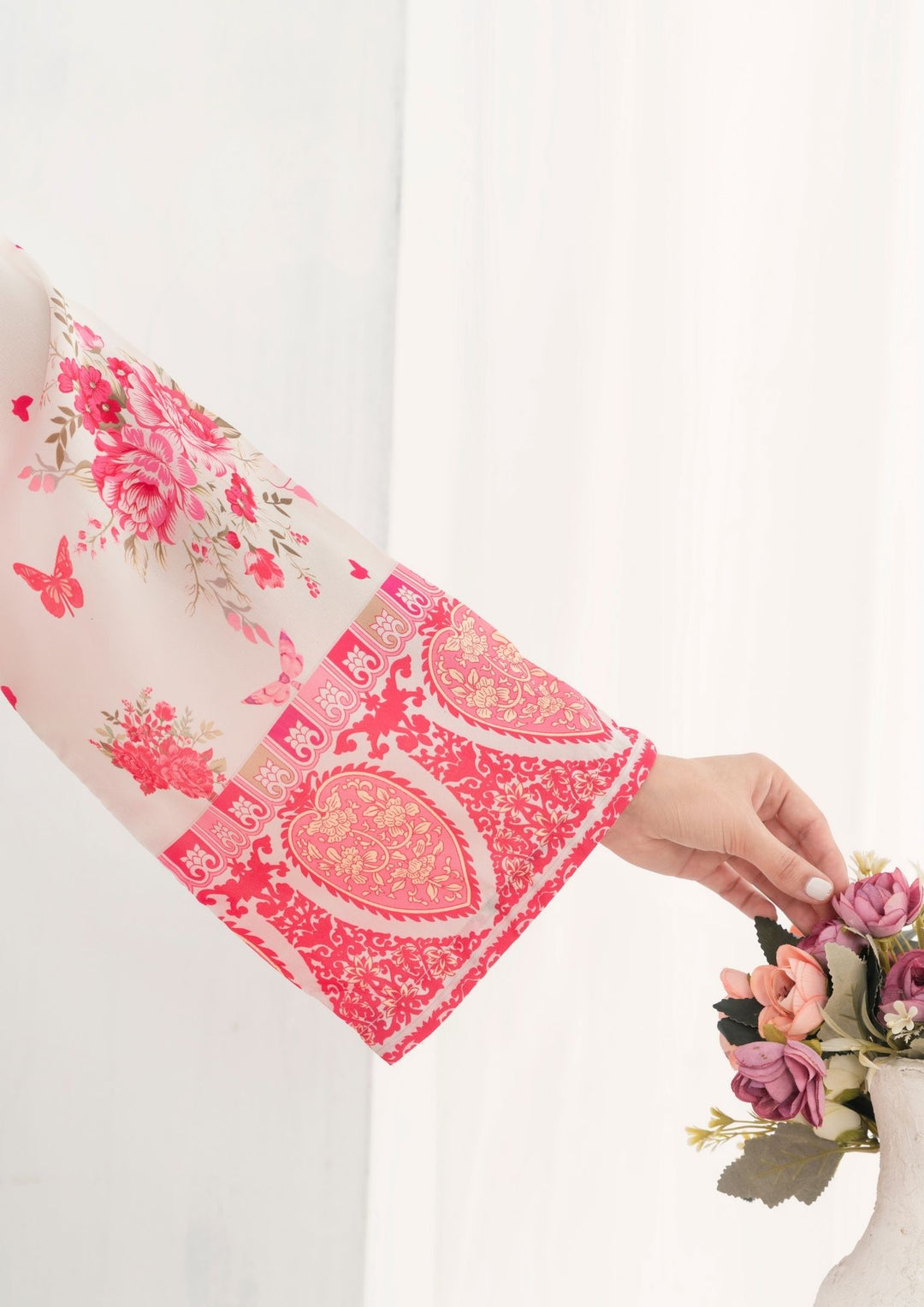 2Pc Printed Arabic Silk AML-W25-0049