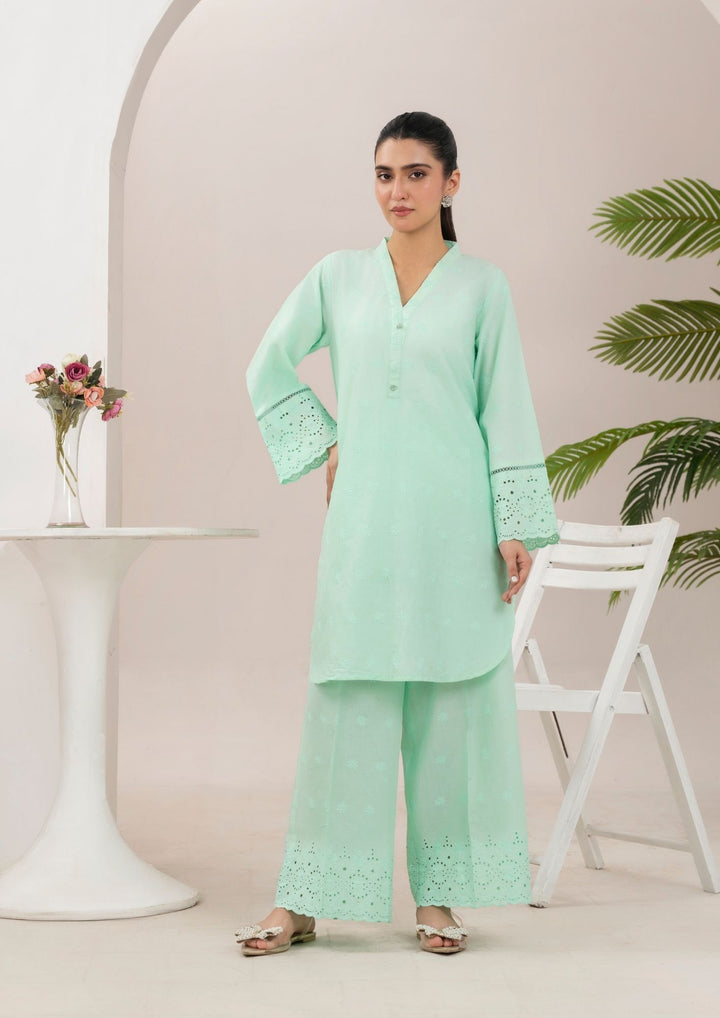 2pc Schiffli Embroidered Set Rozana-S25-0020