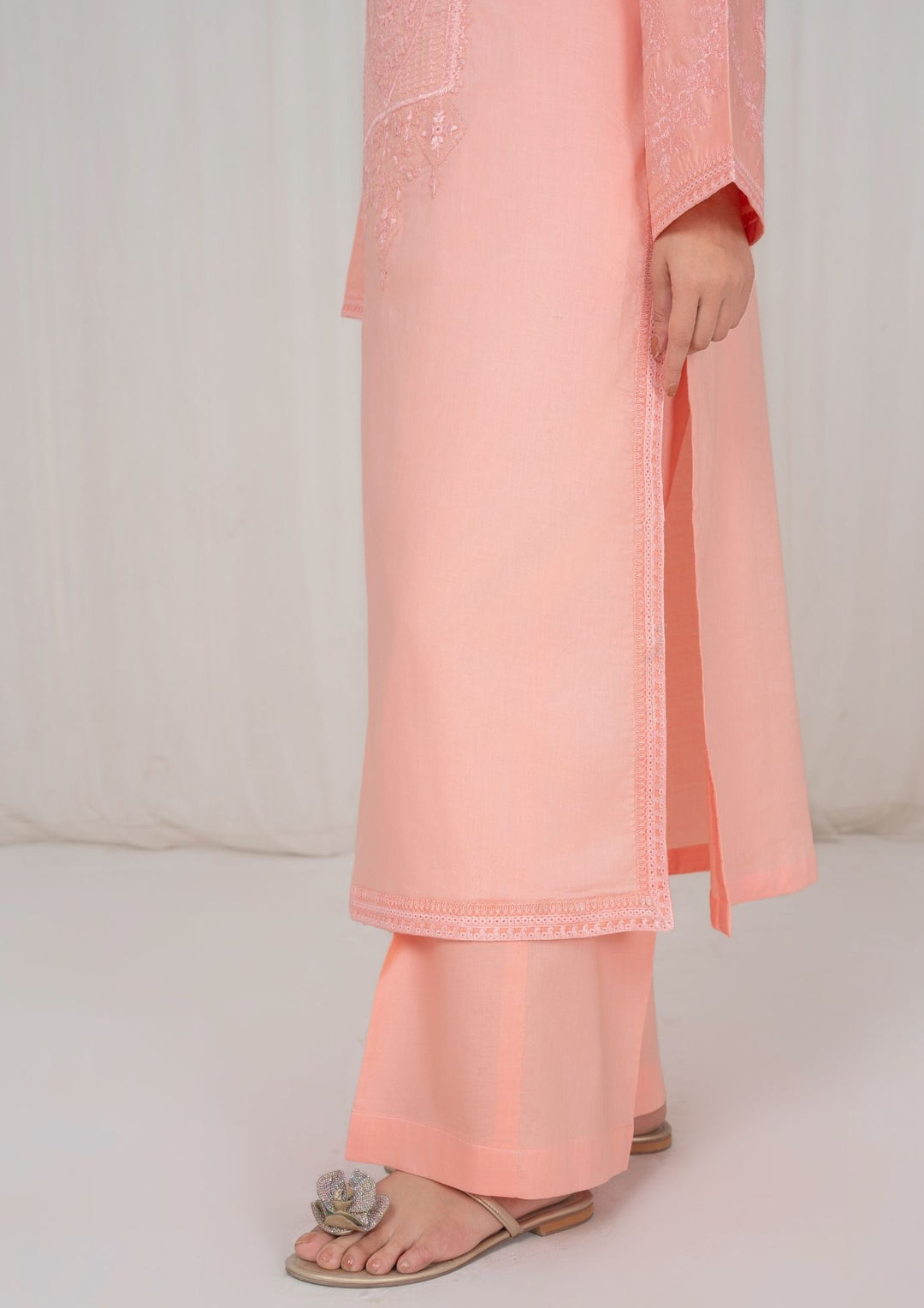 2Pc Peach Embroidered Lawn RIW-R26-0010