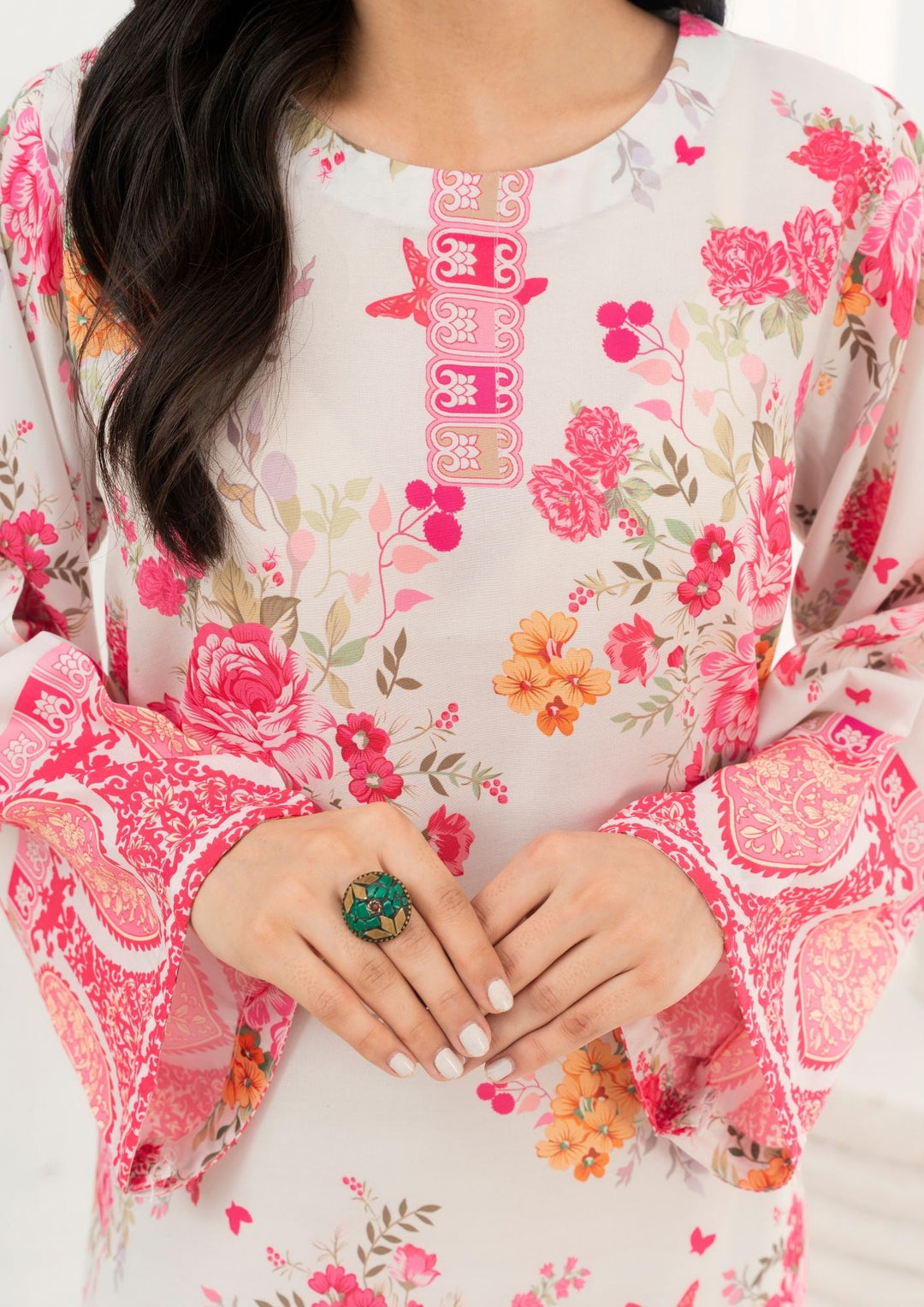 2Pc Printed Arabic Silk AML-W25-0049