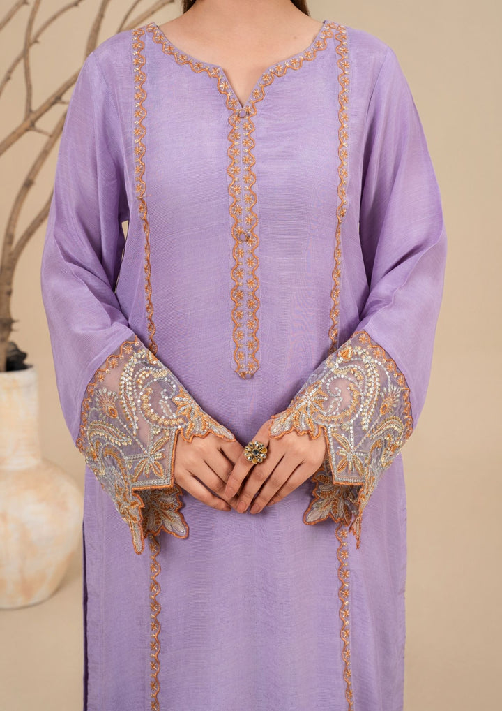 3Pc Embroidered Silk Viscose Lilac JASHAN-J26-0016