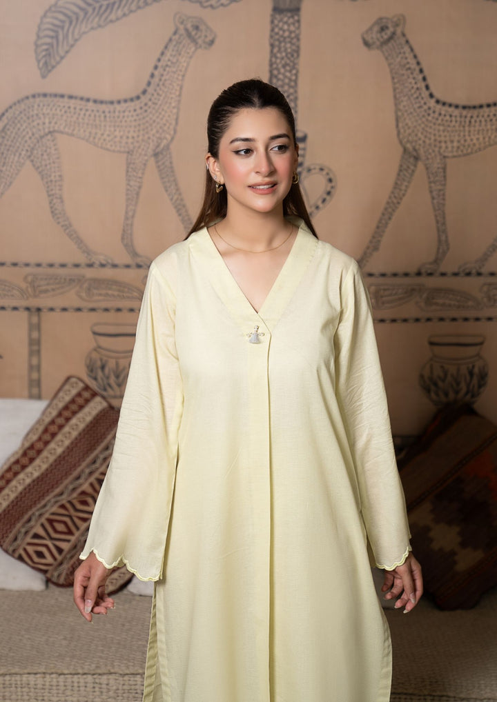 2Pc Cotton Lawn Soft Lemon ROZ-R26-0013