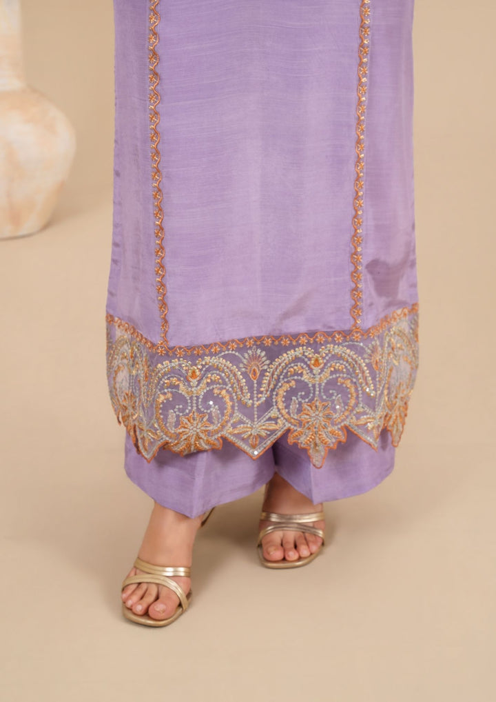 3Pc Embroidered Silk Viscose Lilac JASHAN-J26-0016