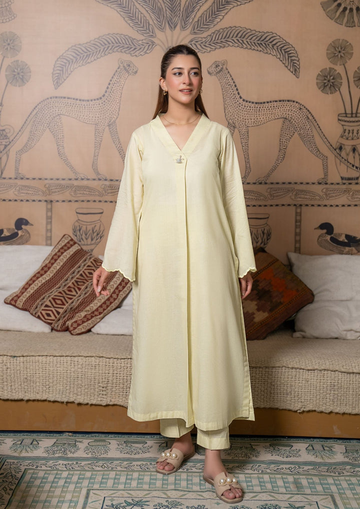 2Pc Cotton Lawn Soft Lemon ROZ-R26-0013