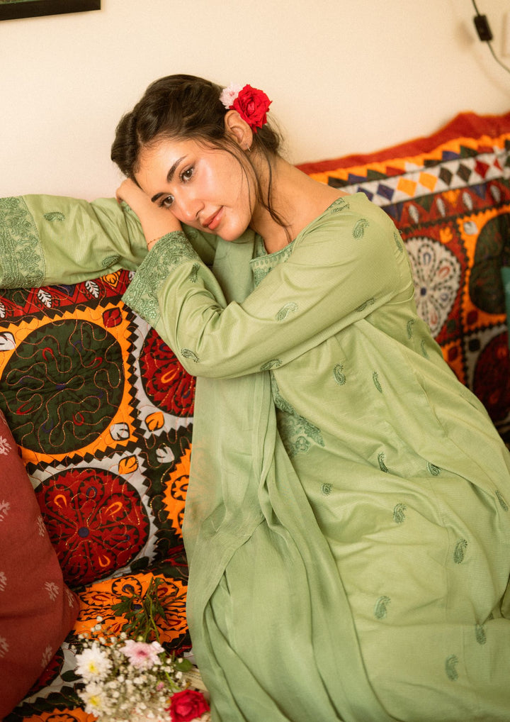 3Pc Pistachio Embroidered Lawn with Chiffon Dupatta RIW-R26-0002