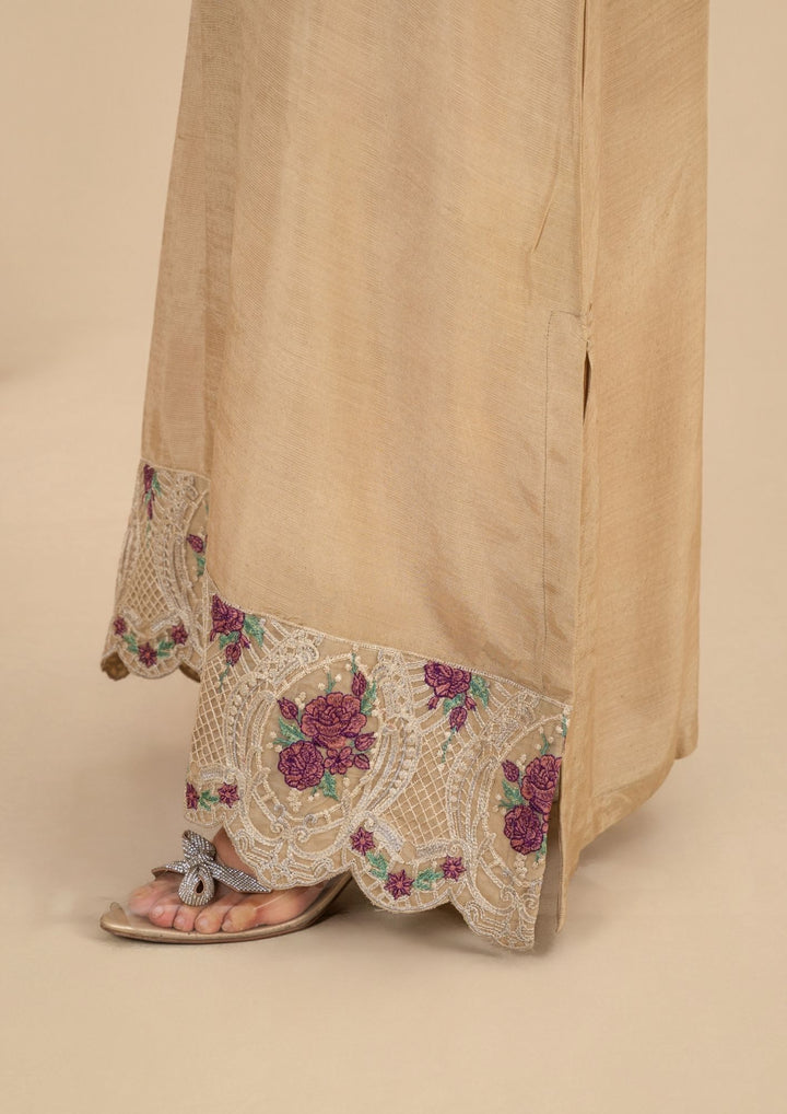 2Pc Silk Viscose Kaftan Beige JASHAN-J26-0024
