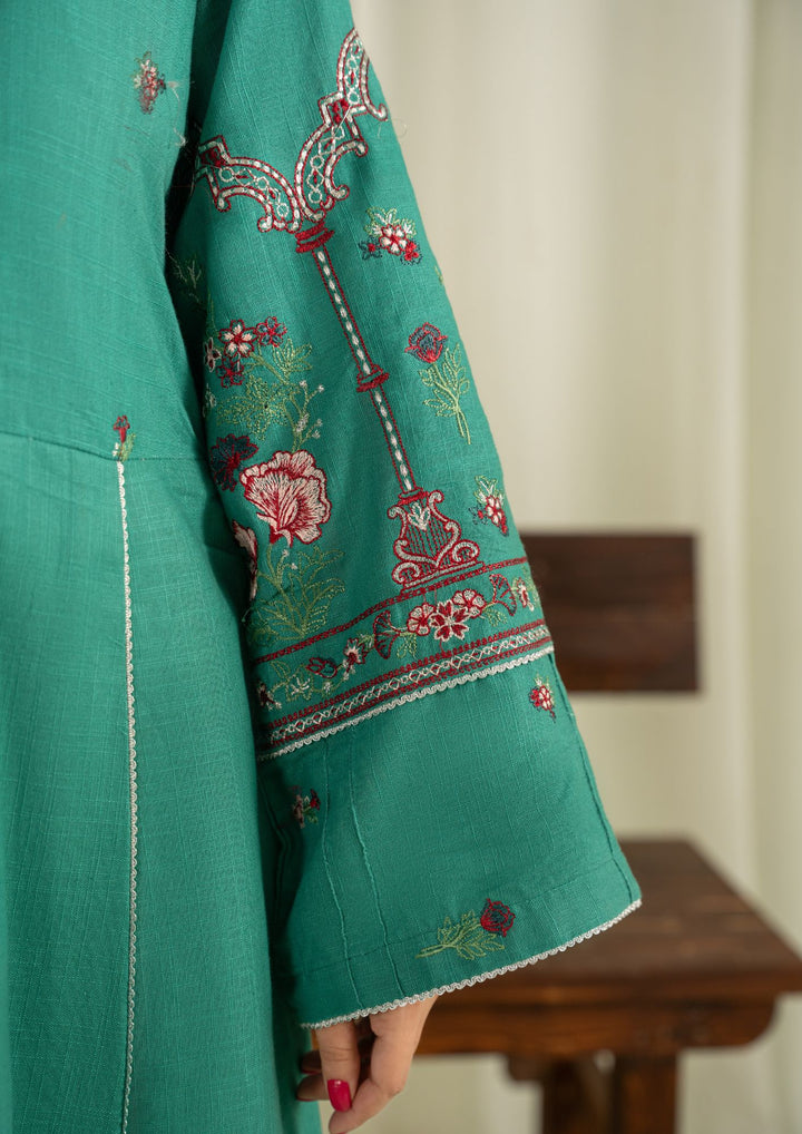 2Pc Khaddar Embroidered with Khaddar Shawl Sea Green AFP-A25-0008
