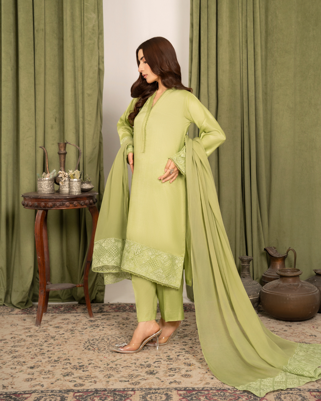 3Pc Embroidered Raw Silk FATAH-F25-0020