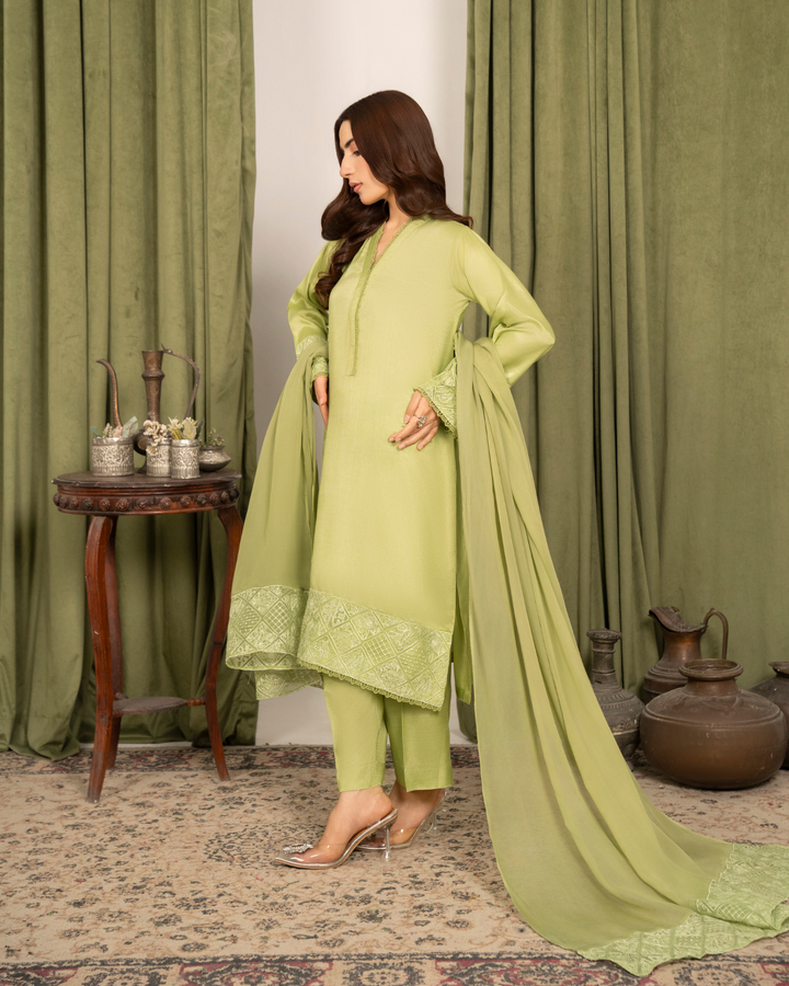 3Pc Embroidered Raw Silk FATAH-F25-0020