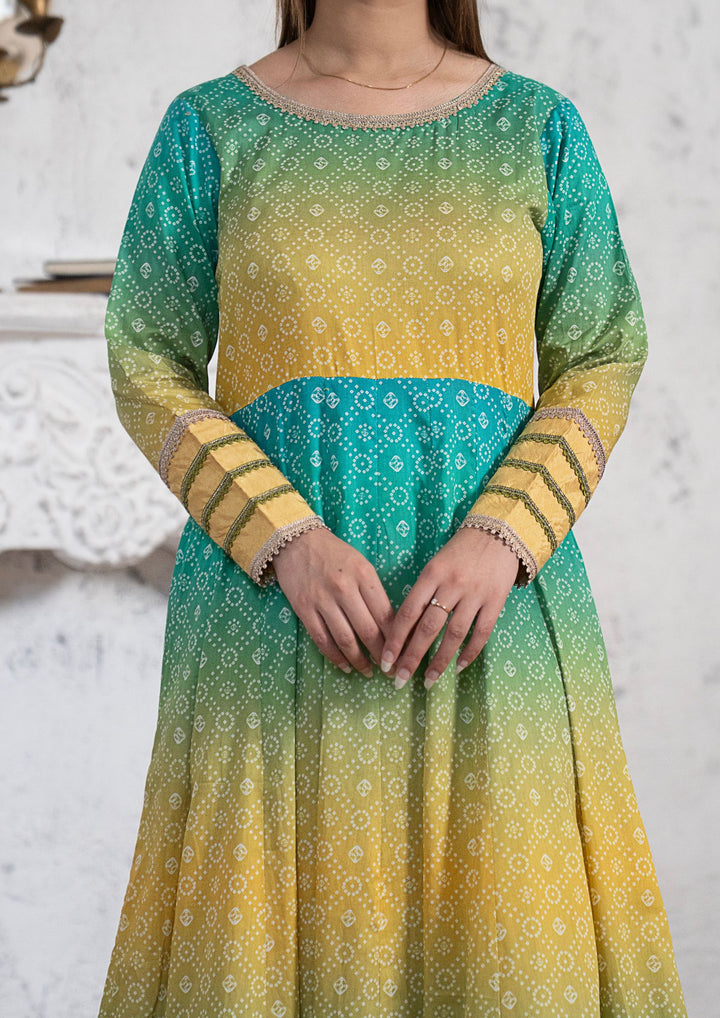 2Pc Chunri Digital Print Lawn Frock with Tie & Dye Chiffon Dupatta RIW-R26-0026