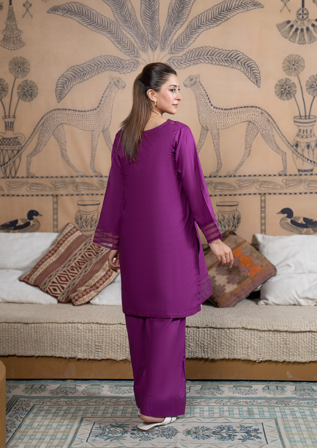 2pc Cotton Lawn Deep Purple ROZ-R26-0011