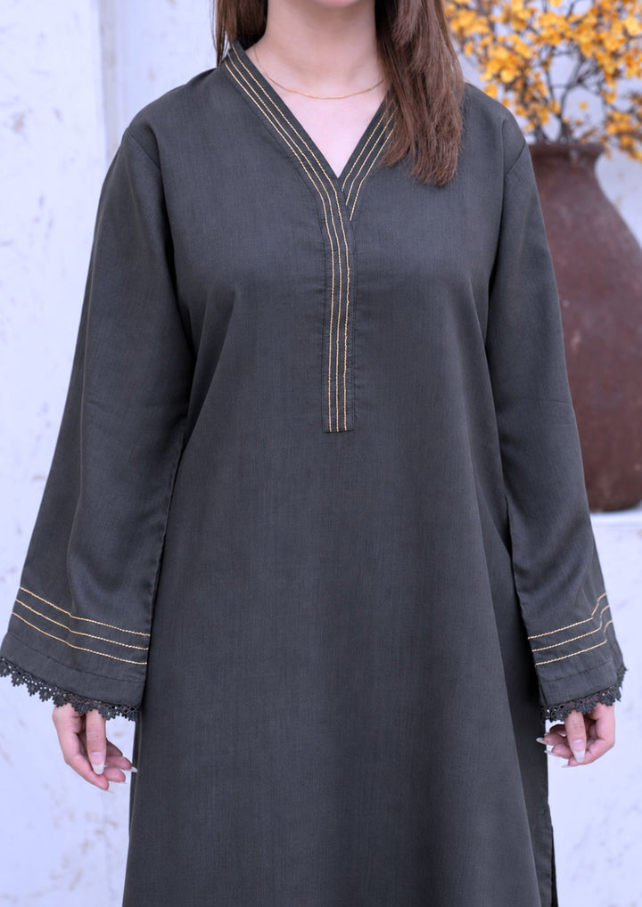 2Pc Silk Viscose Kaftan Grey JUPITER-S26-0014