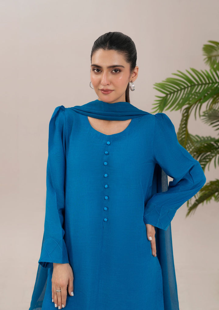 3Pc Raw Silk with Farshi Shalwar  ROZANA-S25-0025